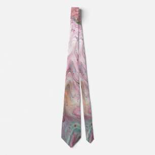 Candle Soft Pink Green Abstrakte Krawatte
