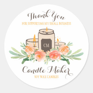 Candle Soy Wax Handwerkskraft Vielen Dank Runder Aufkleber