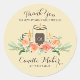Candle Soy Wax Handwerkskunst Vielen Dank Runder Aufkleber