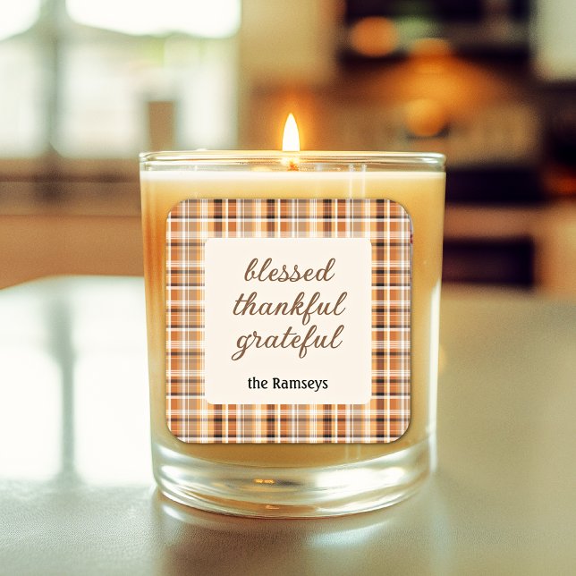 Candle Sticker 3-in || blessed thankful grateful (Von Creator hochgeladen)