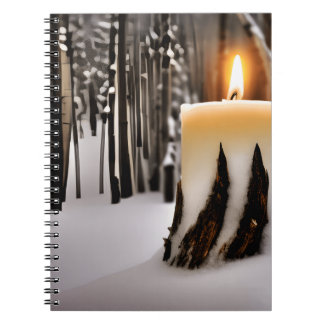 Candle Tree Snow Forest Notizblock