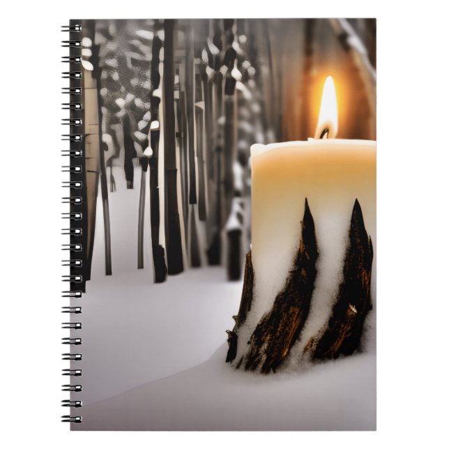 Candle Tree Snow Forest Notizblock (Vorderseite)