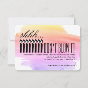 Candle Überraschung Shh... BLEIBT ES NICHT!Geburts Einladung