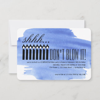 Candle Überraschung Shh... BLEIBT ES NICHT!Geburts Einladung