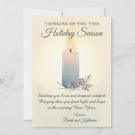 Candlelight Christmas Sympathy Condolence Card Feiertagskarte