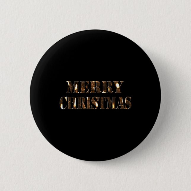 Candlelight Tygraphy Merry Christmas T Shirt  Button (Vorderseite)