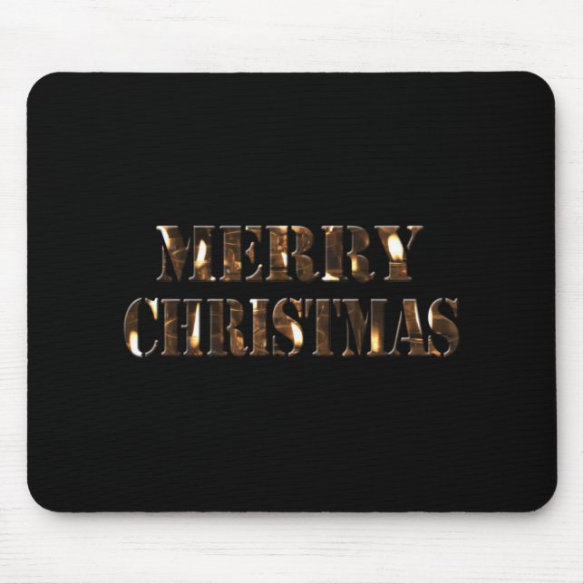 Candlelight Tygraphy Merry Christmas T Shirt  Mousepad (Vorne)