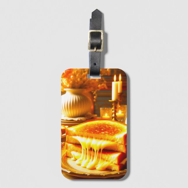 Candlelit Comfort Meal: Sandwich vom Grillkäse Gepäckanhänger (Vorderseite Vertikal)