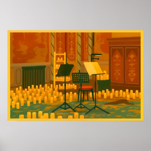 Candlelit Prelude - Music Room, Brighton Pavillon Poster (Vorne)
