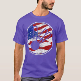 Candlepin Bowling American Flag Vintag Candlepin T-Shirt