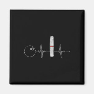 Candlepin Bowling Funny Heartbeat Bowler Magnet