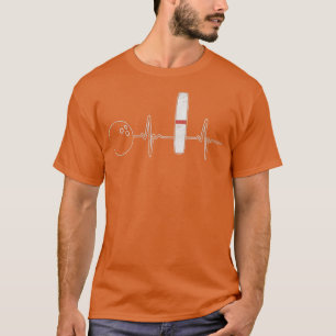 Candlepin Bowling Funny Heartbeat Bowler  T-Shirt
