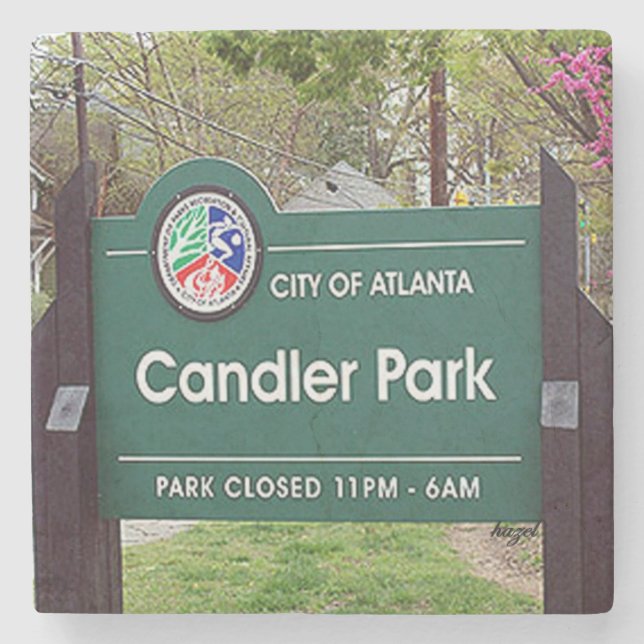Candler Park Sign, Candler Park, Atlanta Untersetz Steinuntersetzer (Vorderseite)