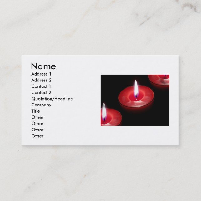 Candles Business Card Visitenkarte (Vorderseite)