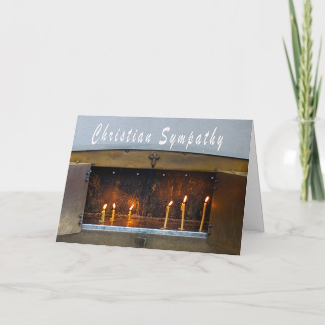 Candles Christlich Text Beileid Bereavement Card Dankeskarte (Vorderseite)
