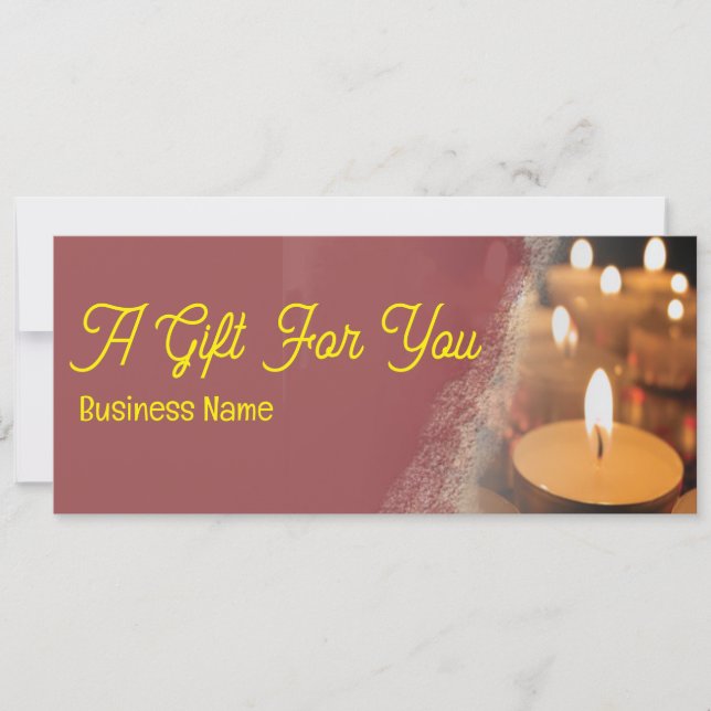 Candles Custom Business Name Gift Certificate Card (Vorderseite)
