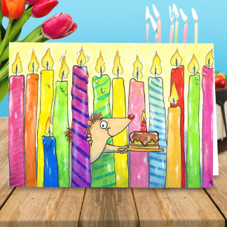 Candles Happy Geburtstagskarte von N. Janes Karte
