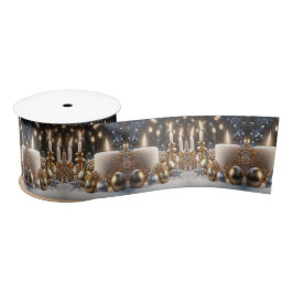 Candles Holiday Satin Ribbon Satinband