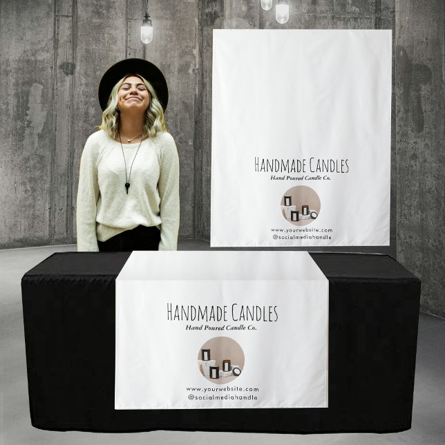 Candles Pop Up Shop Tischläufer Foto Verkäufer sig Wandteppich (Candles Pop Up Shop Table Runner Sign Photo Vendor Tapestry)