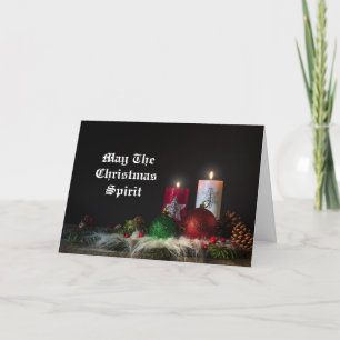 Candles und Ornamente Weihnachtskarte Feiertagskarte