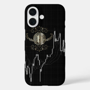 Candlestick & Bitcoin Gold Coin iPhone 16 Hülle