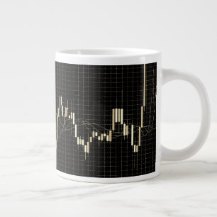 Candlestick-Diagramm in schwarz Jumbo-Tasse