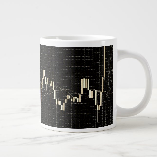Candlestick-Diagramm in schwarz Jumbo-Tasse (Rechts)