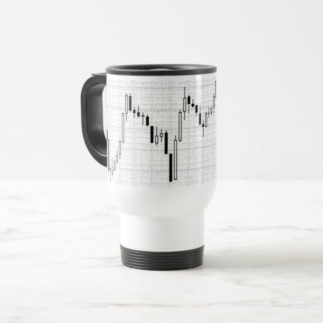 Candlestick Stock Market Financial Chart Reisebecher (Vorderseite Links)