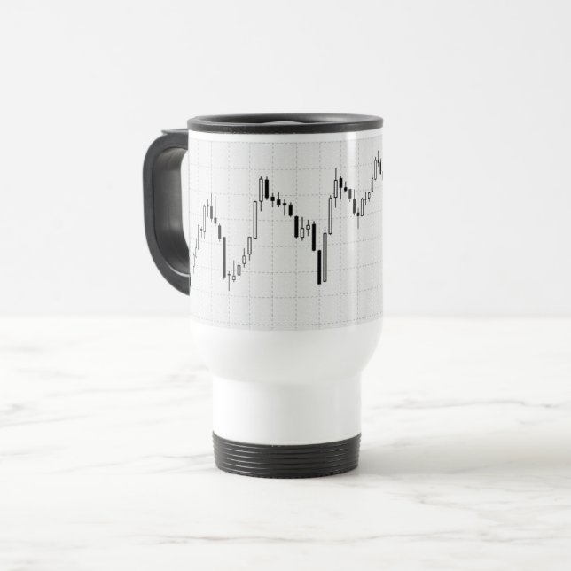 Candlestick Stock Market Financial Chart Reisebecher (Vorderseite Links)