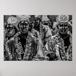 Candombe-Drummer bei Anrufen Parade, Montevideo, u Poster