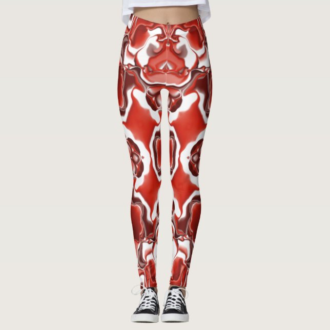 Candy and Currant Red Kaleidoscope Muster #2 Leggings (Vorderseite)