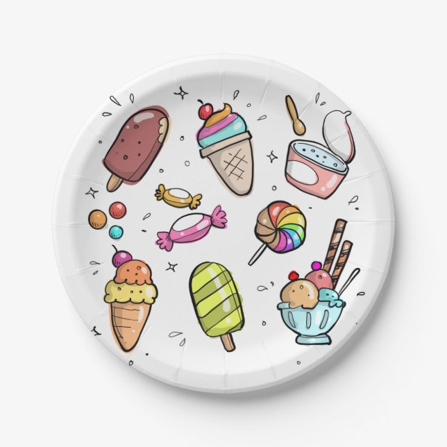 Candy and ice cream pappteller (Vorderseite)