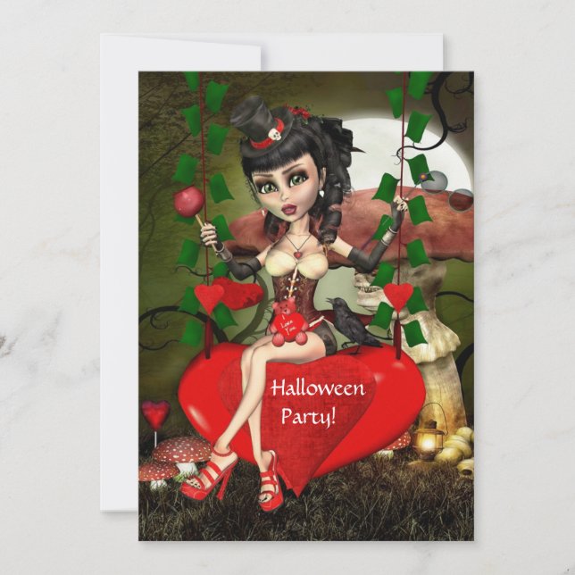 Candy Apple Liebe Halloween-Party Einladung (Vorderseite)