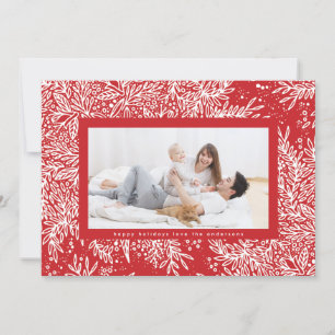 Candy Apple Red Ice White Snowflake Foto Border Feiertagskarte