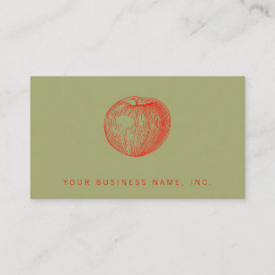 Candy Apple Rot Letterpress Apfel Visitenkarte