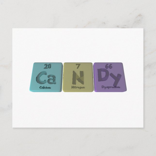 Candy as Calcium Nitrogen Dysprodium Postkarte (Vorderseite)