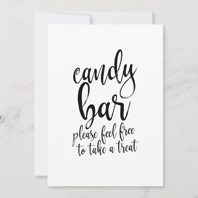 Candy Bar Affordable Calligraphy Wedding Sign Einladung (Vorderseite)