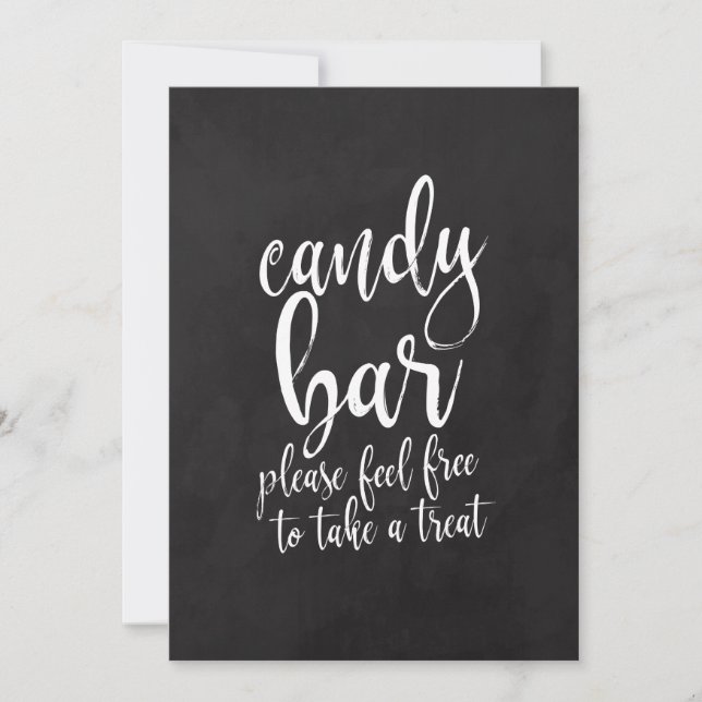 Candy Bar Affordable Chalboard Wedding Sign Einladung (Vorderseite)