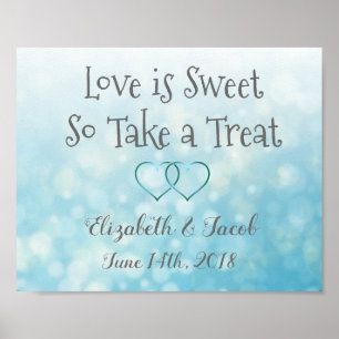 Candy Bar Blue und Grau Liebe ist Sweet Poster