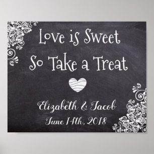 Candy Bar Chalkboard Look Liebe ist Sweet Poster