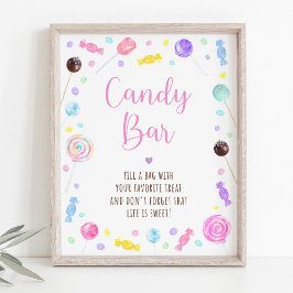 Candy Bar Lollipop Sweet Shop Geburtstagssignatur Poster