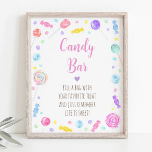 Candy Bar Lollipop Sweet Shop Geburtstagssignatur Poster