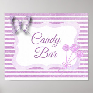 Candy Bar Sign Lila Butterfly Poster