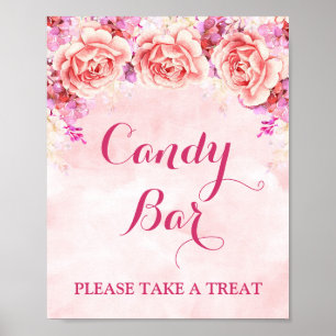 Candy Bar Sign Pink Blume Poster