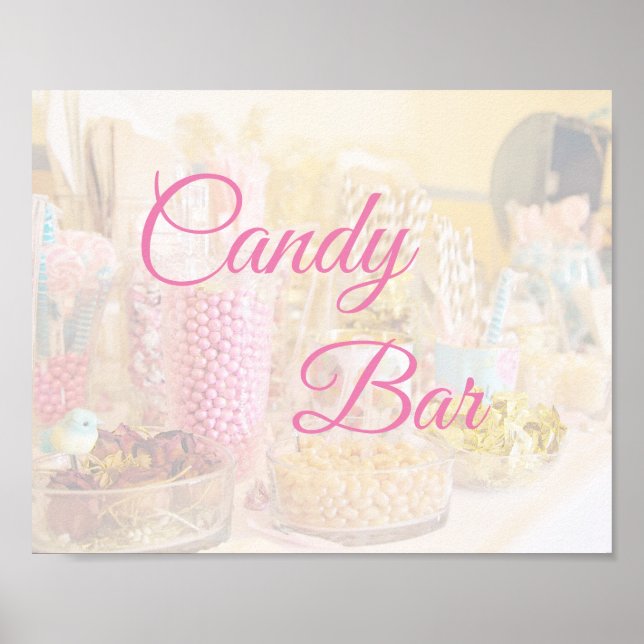 Candy Bar Sign Pink Poster (Vorne)