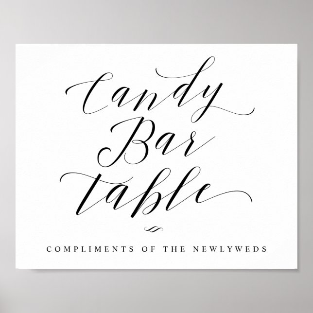 Candy Bar Table Chic Brautparty oder Hochzeit Schi Poster (Vorne)