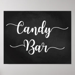 Candy Bar Wedding Sign   Modern Calligraphy Signs Poster