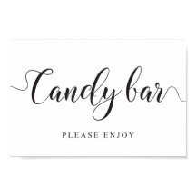 Candy Bar Wedding Sign Süßigkeiten Bag Poster
