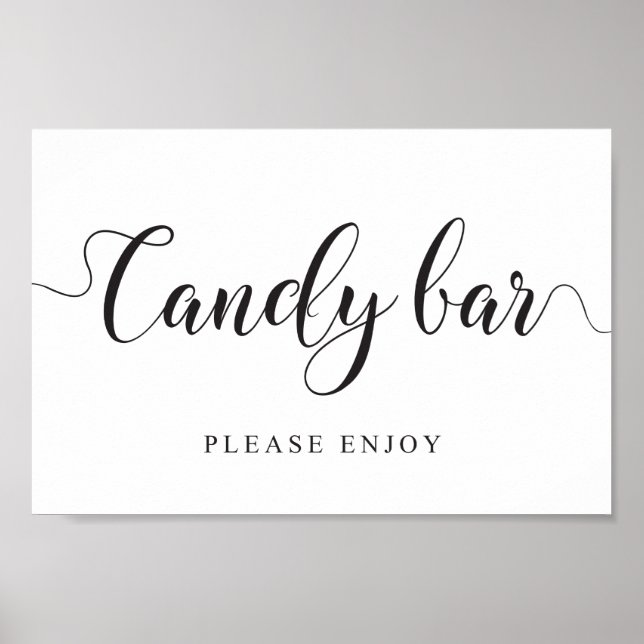Candy Bar Wedding Sign Süßigkeiten Bag Poster (Vorne)