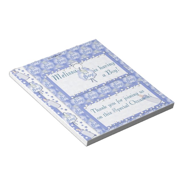 Candy Bar Wrapper Baby Dusche Blue Boy Gastgeschen Notizblock (angewinkelt)